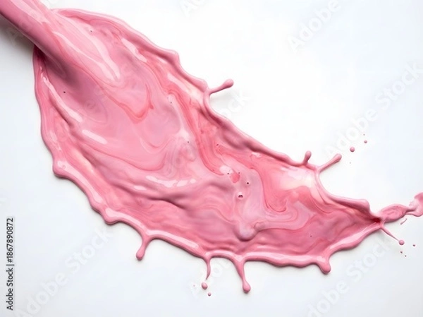 Obraz Dynamic Pink Liquid Splash on White Background