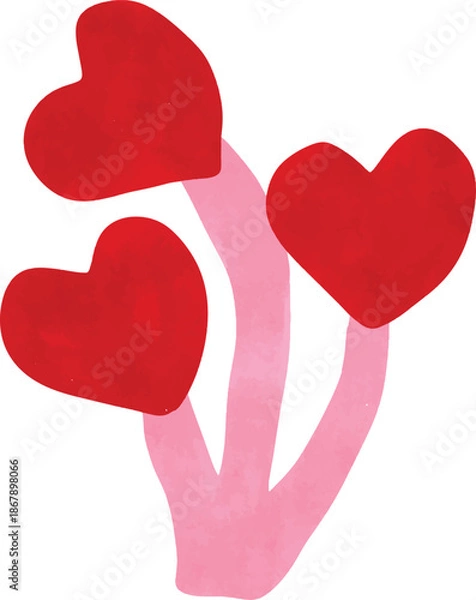 Obraz Connected Red Hearts Illustration