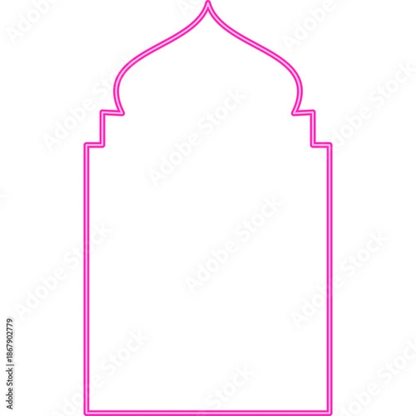 Obraz Neon Shape Islamic Window