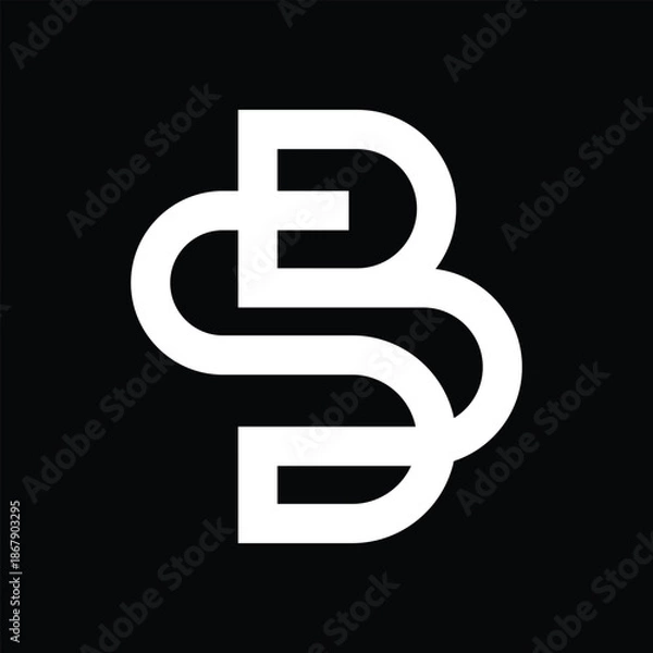 Obraz Stylized Intertwined SB logo Pipes and Valve Icon