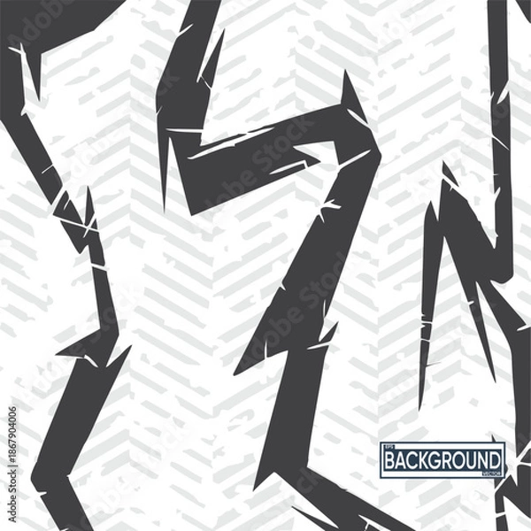 Obraz Abstract Jagged Cracks and Chevron Grunge Texture