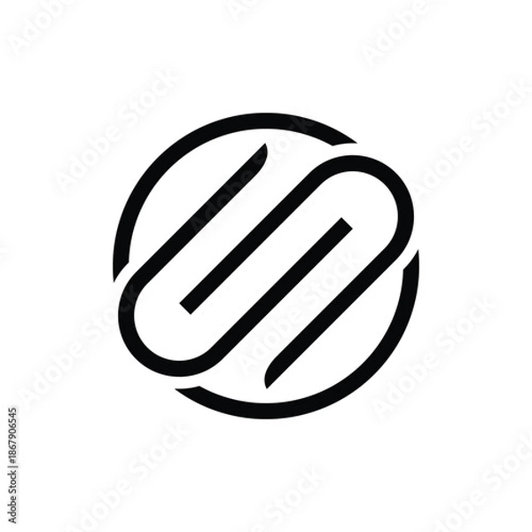 Obraz Sleek Black and White Abstract Circular Mark