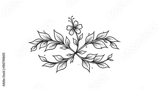 Obraz black and white flower