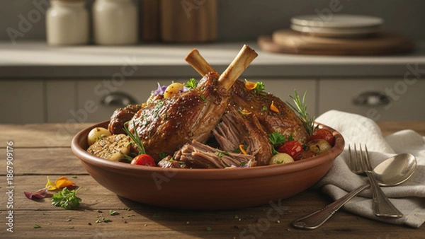 Obraz Grilled chicken dish served with savory flavor.