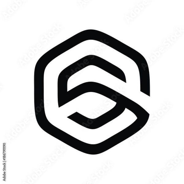 Obraz Modern Abstract Hexagonal Letter S Logo Icon