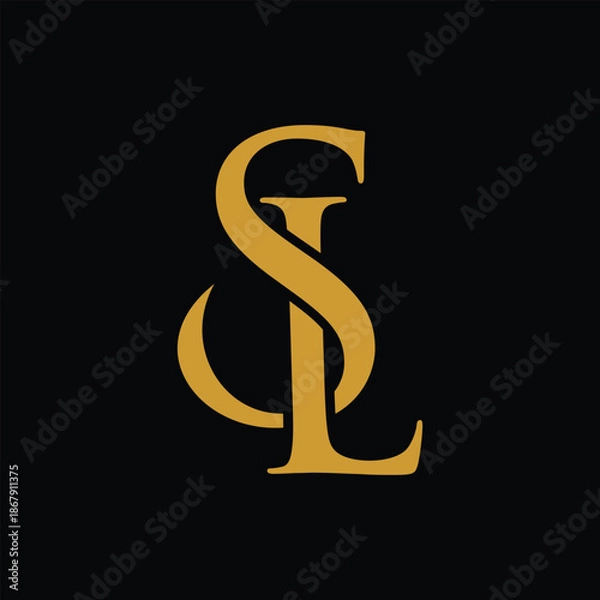 Obraz Elegant Gold SL Monogram Logo