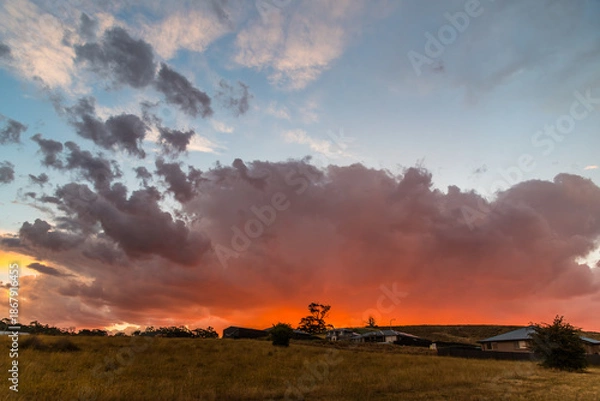 Obraz Twilight Storm Clouds Over the Countryside