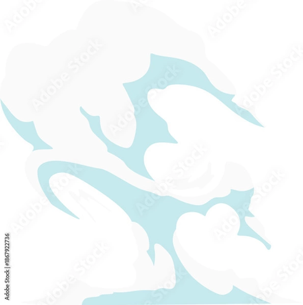 Fototapeta Cartoon Smoke Cloud Flow Element