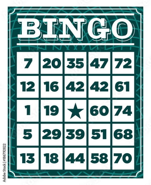 Obraz Szablon karty do gry w bingo retro vintage