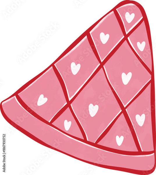 Obraz Cute Pink Dessert Slice with Hearts