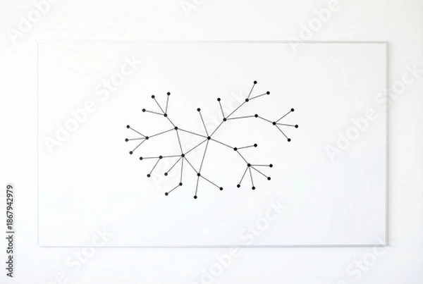 Obraz Abstract connection network on white board