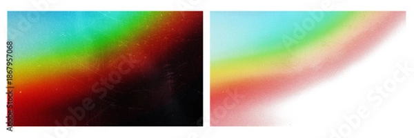 Obraz Light streak overlay pattern designs. Set Rainbow crystal light leak flare reflection effect. Transparent refraction elements.