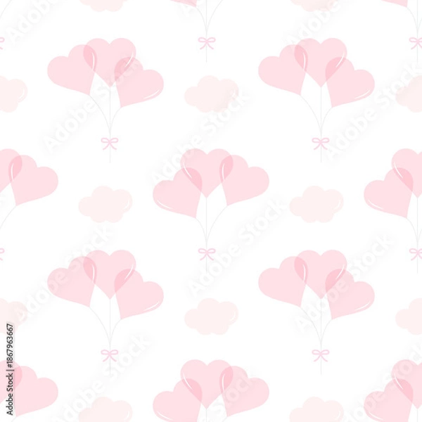 Obraz Soft Pink Cloud Heart Pattern Isolated