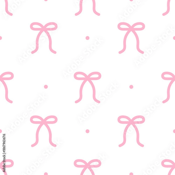 Obraz bow and dot seamless pattern isolated on white background