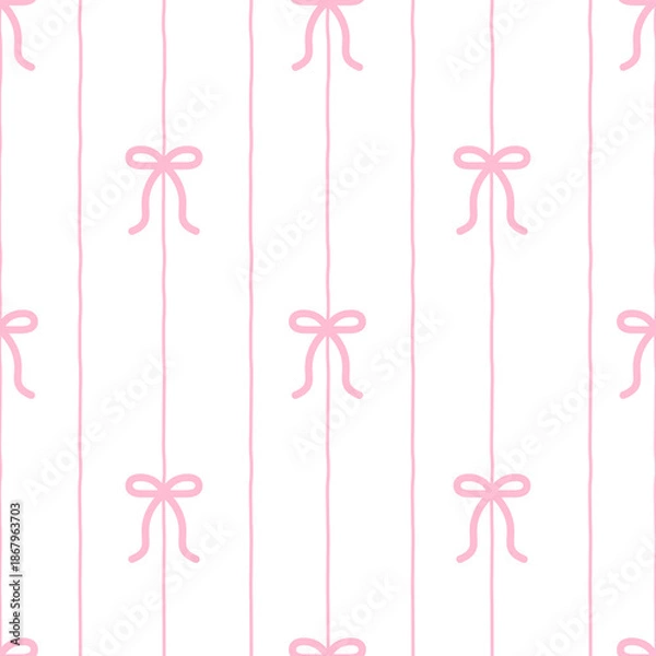 Obraz Vertical Pink Bow Stripe Pattern Isolated