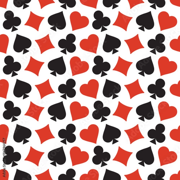 Obraz Playing Card Suit Pattern Isolated on a white background