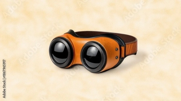 Obraz Orange Leather Steampunk Goggles on Sandy Background