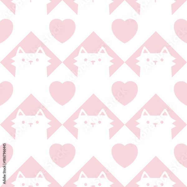 Obraz Pink Cat Heart Digital