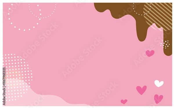 Obraz ピンクのかわいいバレンタインハート背景イラストフレーム