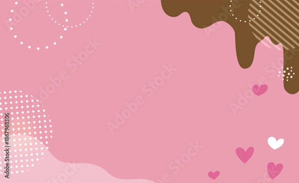 Obraz バレンタインのかわいいハート背景イラストフレーム