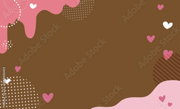 Obraz いちごフレーバーチョコバレンタインハート背景イラスト素材