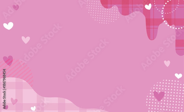 Obraz ピンクのかわいいバレンタインハート背景イラスト素材