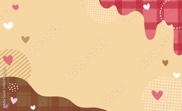 Obraz かわいいバレンタインハート背景イラスト素材