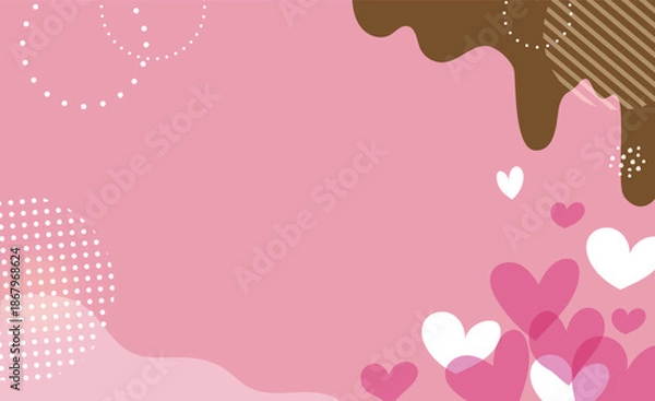Obraz チョコレートバレンタインピンクハート背景イラスト素材