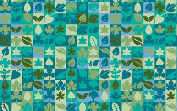 Obraz seamless pattern with leaves, vector leafs icon seamless pattern.