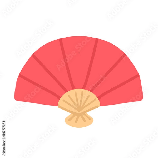 Obraz red chinese fan