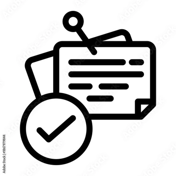 Fototapeta sticky note checklist icon
