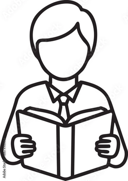 Obraz Person Sitting and Reading Book Learning Library