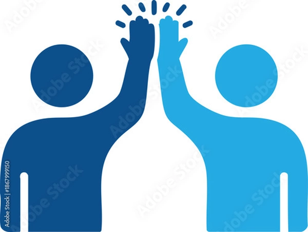 Obraz High Five Celebration Success Teamwork Win Pose