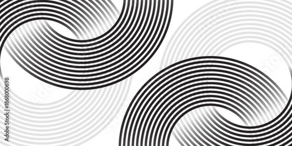 Obraz Abstract gold circle lines on dark background.