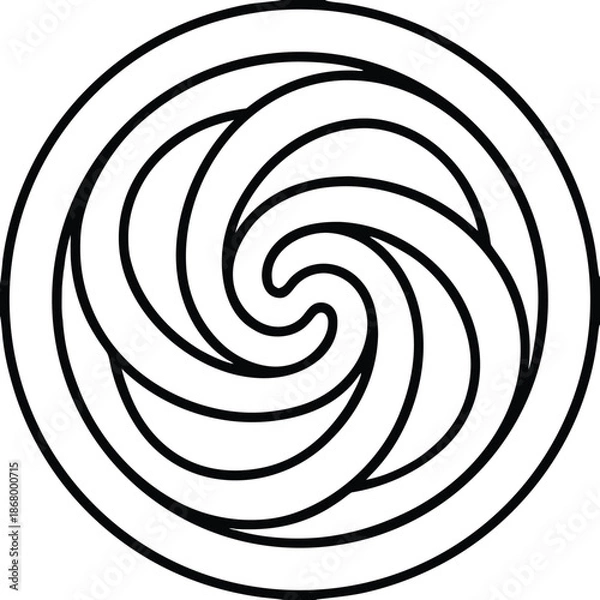 Obraz Celtic spiral line art continuous swirl pattern vector 2