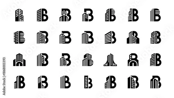Obraz Various Letter B Logotypes and Typography Designs.