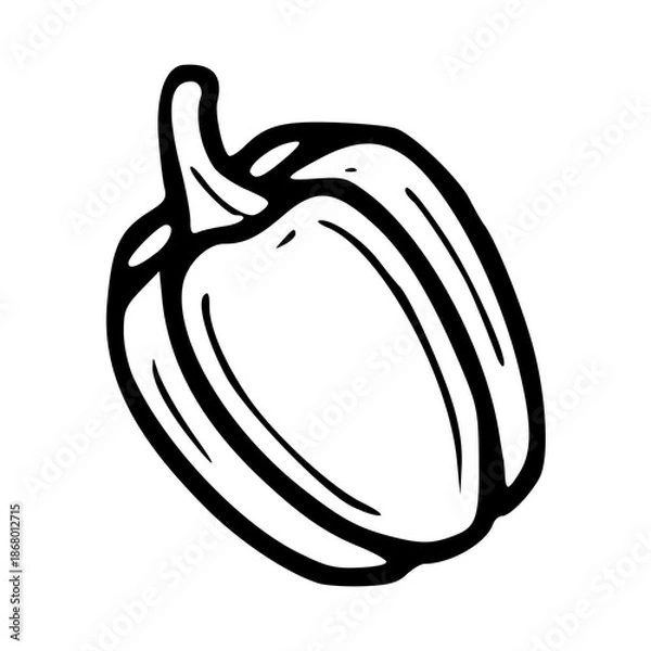 Obraz simple bell pepper outline vector icon