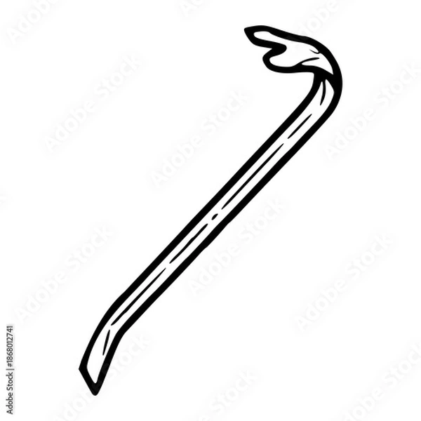 Obraz simple crowbar outline vector tool
