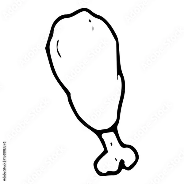 Obraz chicken thigh or drumstick doodle vector