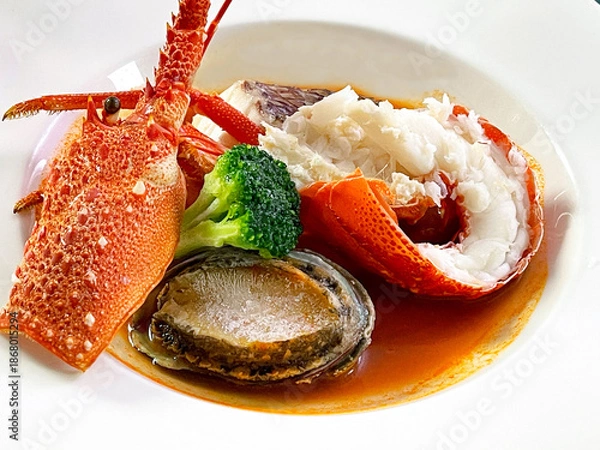 Obraz 伊勢海老と鮑の高級フレンチ料理