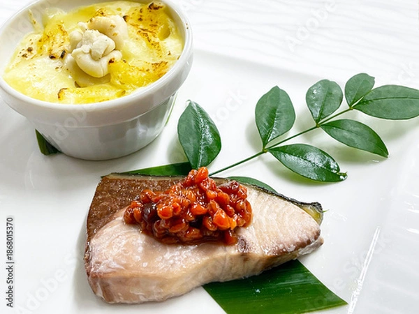 Obraz ブリの麴味噌焼きと白子の白みそ焼き