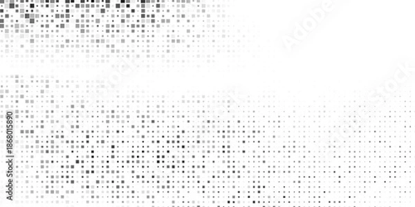 Obraz Rectangle mesh gradation pattern. Dotted halftone gradient texture. Vanishing polka dot design