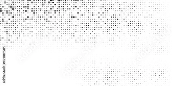 Obraz Rectangle mesh gradation pattern. Dotted halftone gradient texture. Vanishing polka dot design abstract
