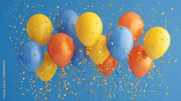 Obraz Vibrant balloons floating in celebration