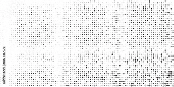 Obraz Abstract dots gradation pattern. Dotted halftone gradient texture. Vanishing polka dot simple abstract