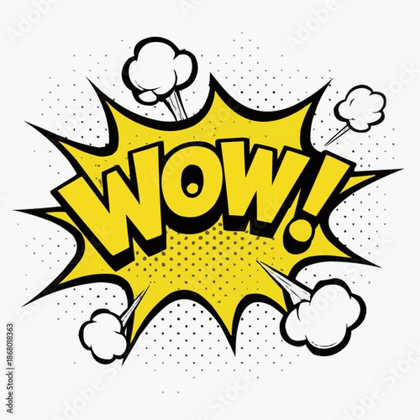 Obraz  Comic-style WOW explosion with dotted retro background