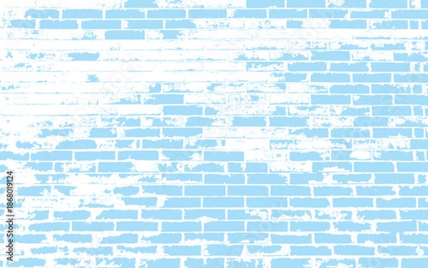 Obraz Full frame old blue painted brick wall texture from a building