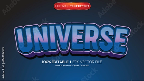 Obraz 3D text effect universe theme