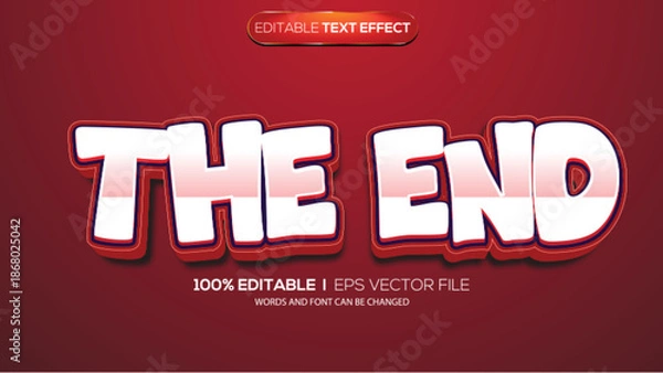 Obraz 3D text effect the end theme