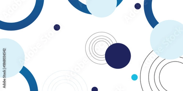 Obraz geometric abstract background.blue gradations.circle effect style.shape line.